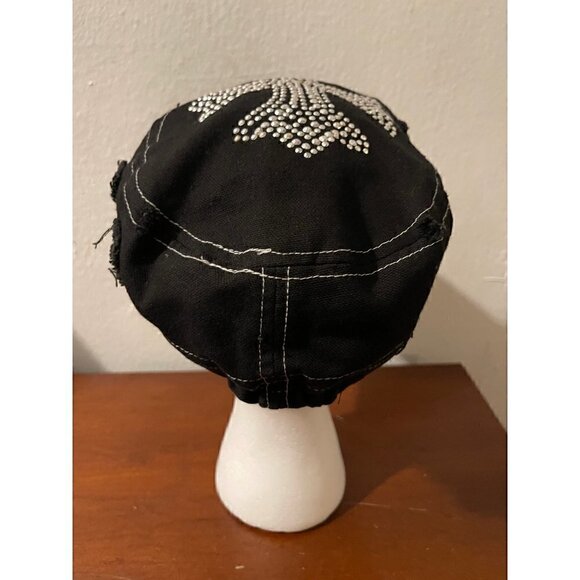 David & Young Bling and Beaded Cross Black Distressed Hat Size N/A - Picture 6 of 8